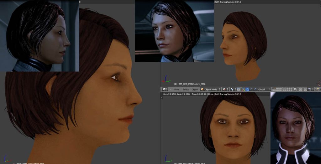 Shepard importer to blender : examples of female shepard