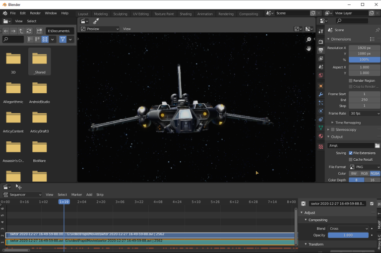 Compresser des vidéos Fraps avec Blender 2.8x